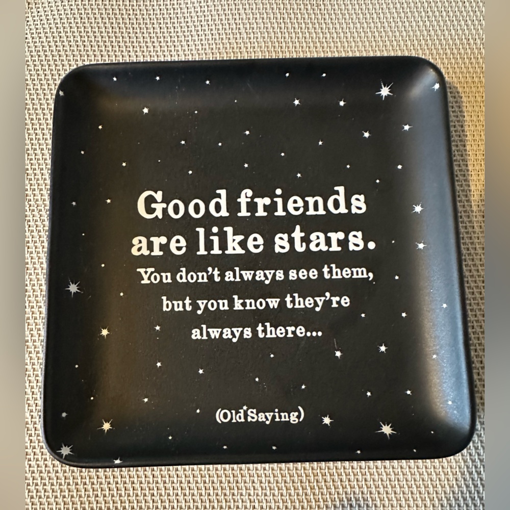 Good Friends Are Like Stars Black Decorative Tray - Inspirational Home Accent